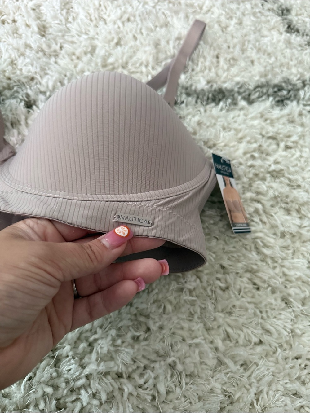 Women’s NAUTICA Neutral Colored Strapless Bra Subtle Ribbed Bra Size 38DD NWT - Picture 4 of 13